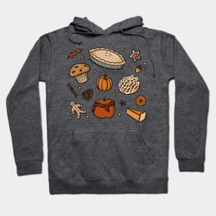 Autumn Baked Goods, Sweet treats, Cosy Snacks Illustration Hoodie